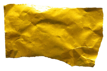 Transparent png of Crushed Gold Paper Fragment with Torn Edges: Elegant Texture and Luxury Detail