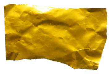 Transparent png of Crushed Gold Paper Fragment with Torn Edges: Elegant Texture and Luxury Detail