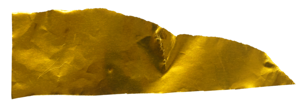 Transparent png of Crushed Gold Paper Fragment with Torn Edges: Elegant Texture and Luxury Detail