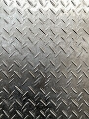 A metal plate with a pattern of squares and triangles