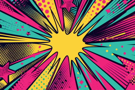 Vibrant comic book explosion design