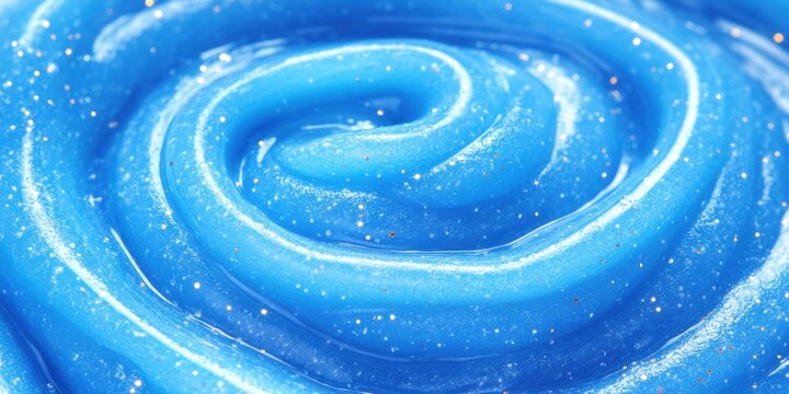 Sparkling blue slime texture close-up