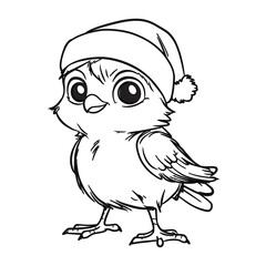 A little bird with christmas hat