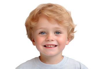 White boy smiling on transparent background. PNG cut out. Vector. Childhood themes. American boy. European boy. French boy. Image for graphic designer. Image for flyers.