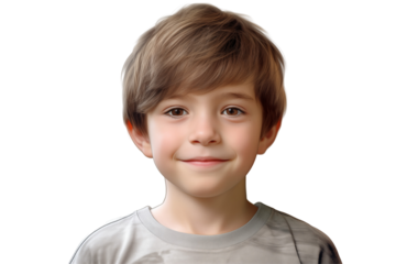 White boy smiling on transparent background. PNG cut out. Vector. Childhood themes. American boy. European boy. French boy. Image for graphic designer. Image for flyers.