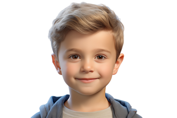 White boy smiling on transparent background. PNG cut out. Vector. Childhood themes. American boy. European boy. French boy. Image for graphic designer. Image for flyers.