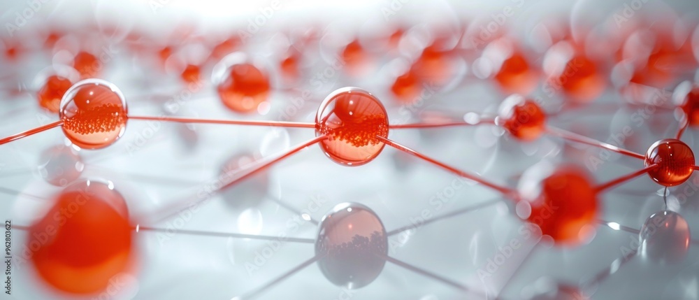 Aufkleber a close up of many red spheres arranged in a pattern