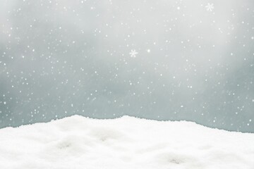 Gentle snowfall on tranquil winter day