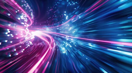 Obraz premium Abstract Light Trails and Neon Colors