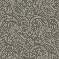 Paisely surface pattern design , botanicals and florals, muted neutral shades, fabric texture, Indian Traditional Patterns 