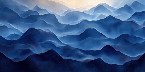 Obraz premium Serene Blue Mountainscape