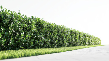 Bush or shrub wall isolated on white background for graphic design.