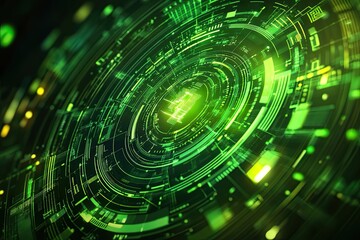 Obraz premium green technology futuristic and innovation background