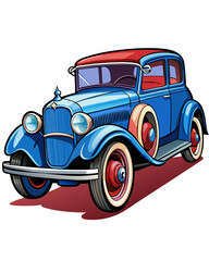 old car printable vector transparent background