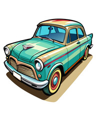 old car printable vector transparent background