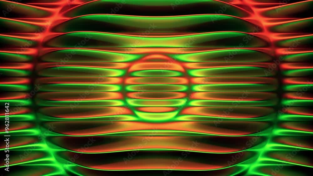 Aufkleber vibrant and colorful wave patterns created as abstract artwork in shades of green and red. design
