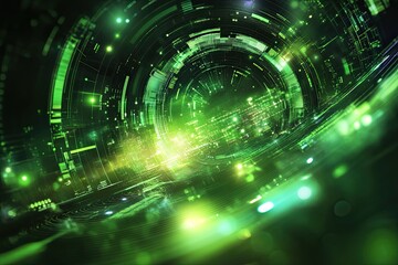 Obraz premium green technology futuristic and innovation background