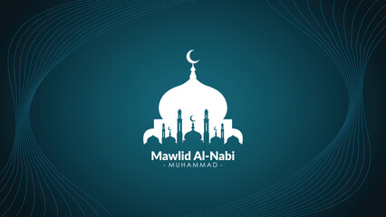 Happy Birthday of Prophet Muhammad. Milad un Nabi Mubarak Means Happy Birthday of Prophet Muhammad. Vector Illustration of Mawlid Celebration Design