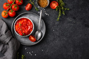Homemade tomato sauce with spice