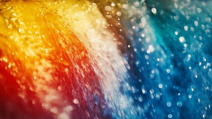Fototapeta premium Abstract blue and orange water droplets with bokeh.