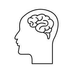 brain sign symbol vector glyph color icon