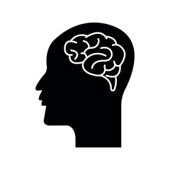 brain sign symbol vector glyph color icon