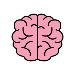 brain sign symbol vector glyph color icon