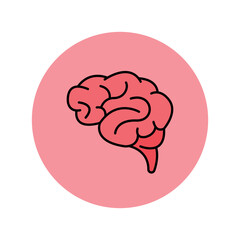 brain sign symbol vector glyph color icon