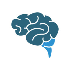 brain sign symbol vector glyph color icon