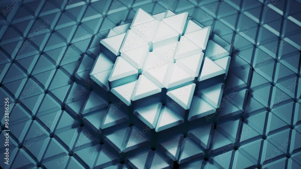 Poster this work explores abstract geometric design, focusing on intricate triangular patterns. design
