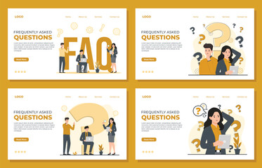 faq frequently asked questions concept illustration Flat design website landing page template 