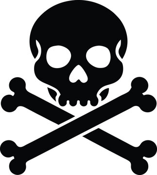 Skull on cross bone silhouette vector illustration design	
