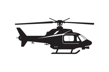 Helicopter  silhouette vector illustration, Helicopter silhouette vector, USA Helicopter silhouette