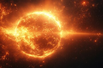 Obraz premium Clean Design of Planet with Heatwaves and Space for Text