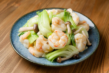 エビと青梗菜の中華炒め