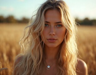 Blonde Girl in the Wheat Field | Vintage Women