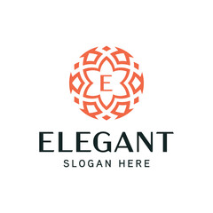 Elegant Floral Emblem Logo Template for Luxury Brands