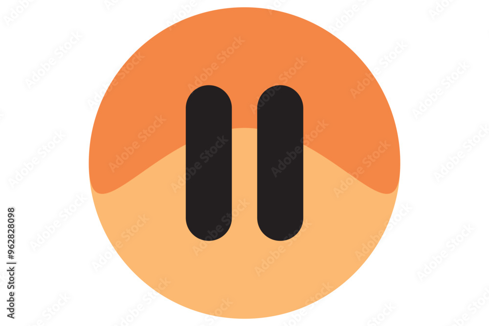 Poster video pause button icon isolated on transparent background. black symbol for your design. vector ill