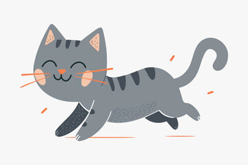 Obraz premium Playful cartoon cat illustration