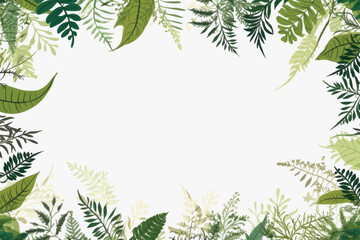 Lush green foliage frame