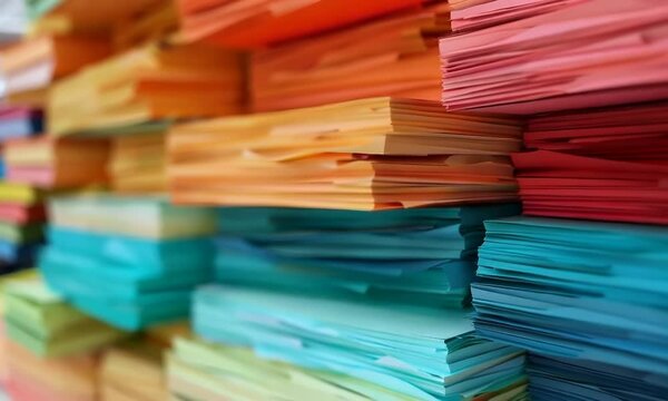 Stack of colorful paper, Video