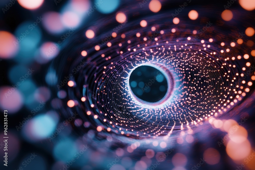 Aufkleber a mesmerizing spiral of colorful lights creating an enchanting optical illusion of depth