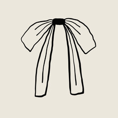 Elegant Hand-Drawn Bow Illustration on Neutral Background