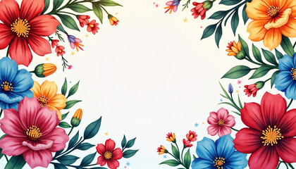 Obraz premium Watercolor Floral Designs Celebrating Hispanic Heritage