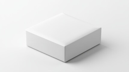 Fototapeta premium 3D white packaging box mockup, clean and simple design with focused lighting on a white background
