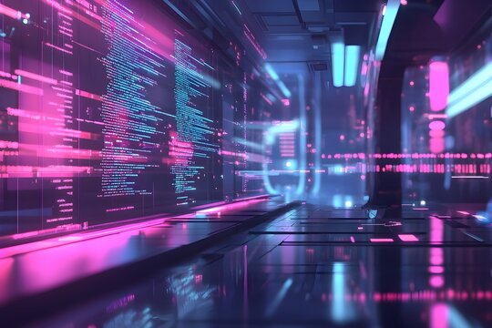 Futuristic Synergy of JavaScript and Python Showcased in Minimalist Holographic Interface