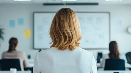 Obraz premium Modern Corporate Team in Strategic Planning Session with High-Tech Gadgets in Efficient Office Setting Close-Up Copy Space for Text