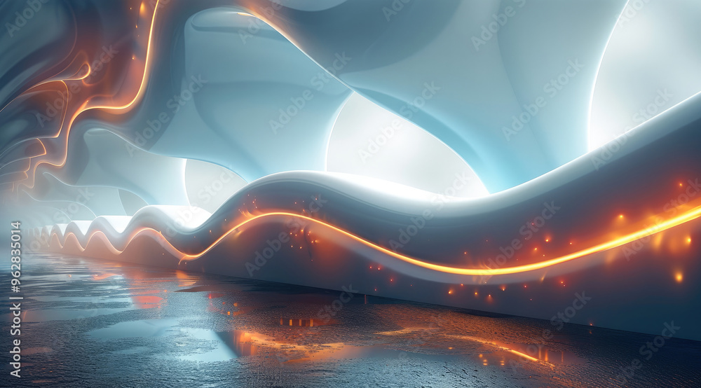 Poster Abstract background, minimal, future. Generative AI.