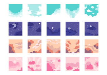 Flat Sky Illustration Element Set 