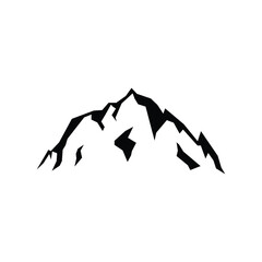 Silhouette mountain vector illustration isolated on white background.